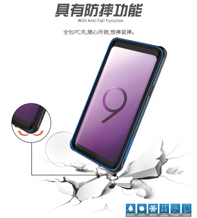 Водонепроницаемый защитный чехол для телефона samsung galaxy A50 A70 A40 A20 Note 8 9 10 S8 S9 S10 plus чехол для телефона r