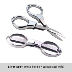 Tesoura dobrável mini aço inoxidável chaveiro scissor cortador de pesca ao ar livre acampamento alicate tesoura portátil ferramenta cortador