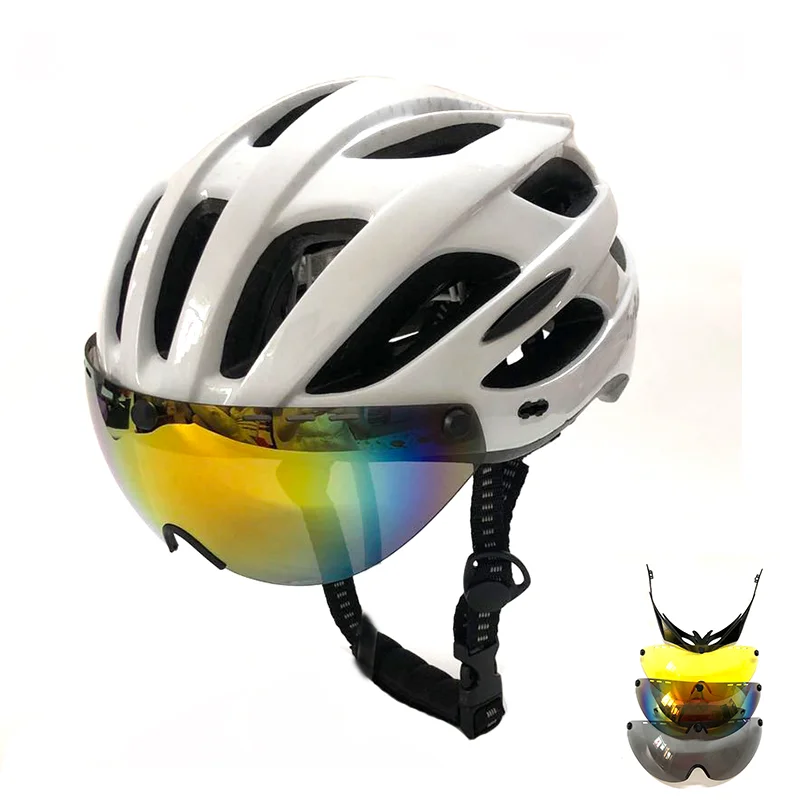 Мужские, взрослые, сверхлегкие, литые, велосипедные шлемы, MTB, шоссейные, для горного велосипеда, шлем, велосипедный козырек, серые очки, casco ciclismo bici