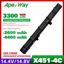 ApexWay 14,4 v Аккумулятор для ноутбука Asus A31N1319 A41N1308 A31LJ91 X551M X451CA X451 X551 X451C X451M X551C X551CA 0B110-00250100