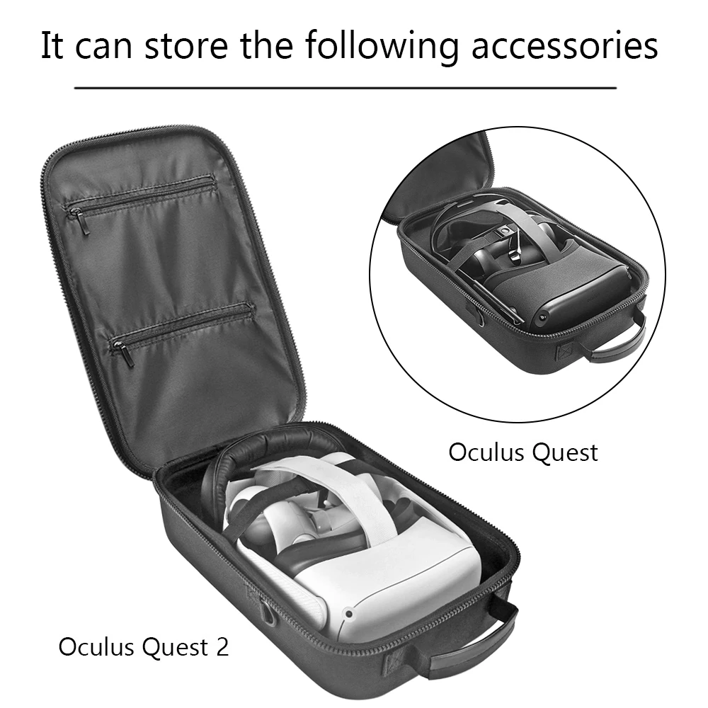 CALIDAKA Hard Case for Oculus-Quest 2 Travel Case Protective Storage Bag for Quest 2,Durable Carrying Case,Hard EVA Waterproof Shockproof Full Protection Bag for VR Accessories