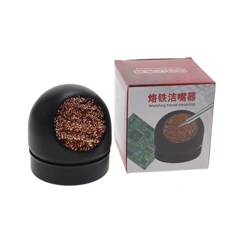 

Desoldering Soldering Iron Mesh Filter Cleaning Nozzle Tip Clean Cleaner Dross Cleaning Copper Wire Ball Tin Remove Steel Box