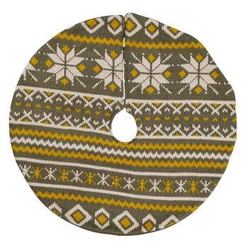 

46cm Mini Christmas Tree Skirt Snowflake Ornament Knitting Floor Mat Cover Xmas 77UD