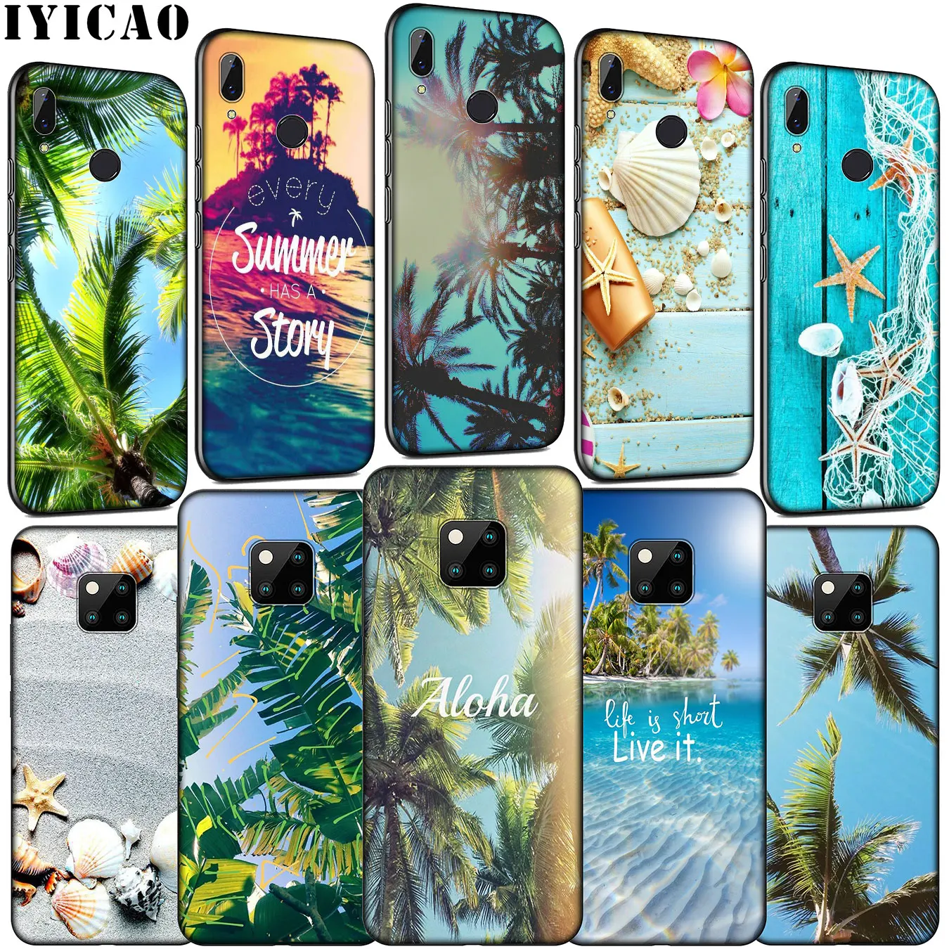 IYICAO летний Мягкий силиконовый чехол для телефона Palms Sea Ocean Aloha Huawei Mate 30 20 10 Pro Nova 5i 4 3
