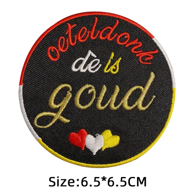 2021 Oeteldonk Emblem Frog Carnival for Netherland Emblems Full Embroidered Iron on Embroidery Patches for Clothing Applique F PE2246CT