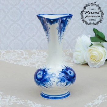 

Vase "Shamrock", gzhel, porcelain, 21x10 cm 4177705