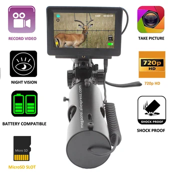 Megaorei2 Night Vision Scope Add on Attachment Monocular Hunting Camera 720p Digital Video Recorder with 850nm IR LASER on scope