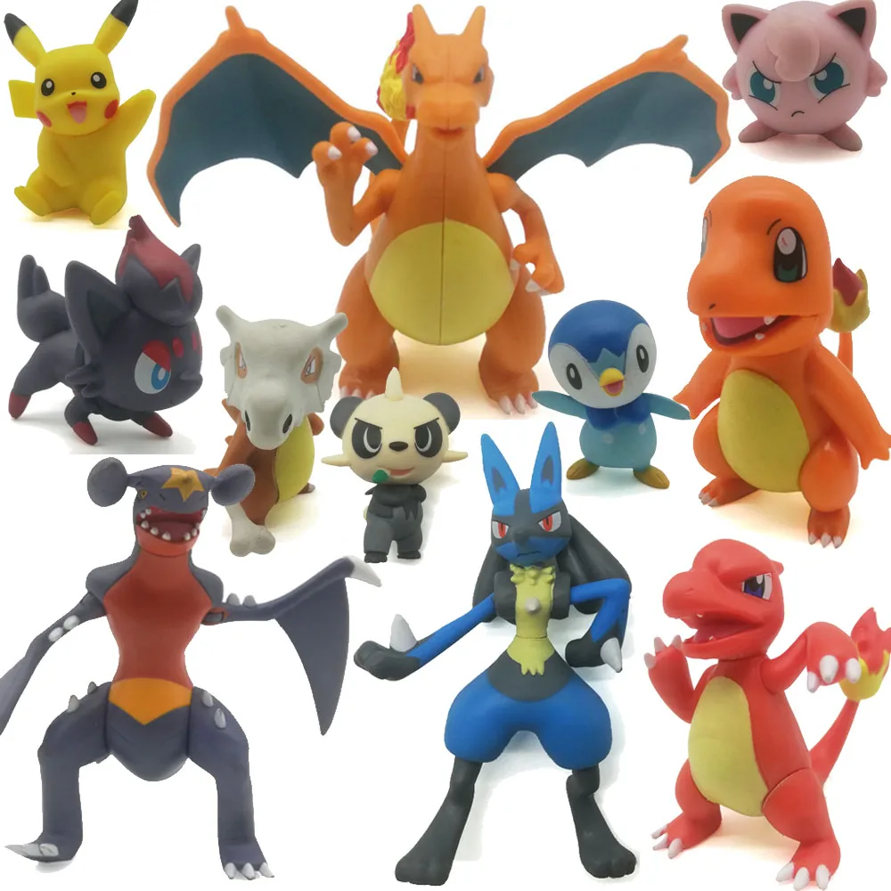 Figuras de acción originales de Pikachu para niños, Charmander, Snorlax, Gengar, Jigglypuff, dibujos animados, juguetes de cumpleaños, Pokémon Anime