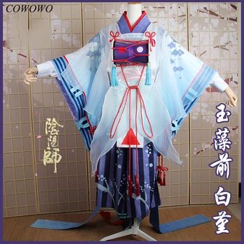 

Anime! Onmyoji Tamamo no Mae SP Skin BaiJin Kimono Gorgeous Uniform Cosplay Costume Halloween Full Set 2019 NEW Free Shipping