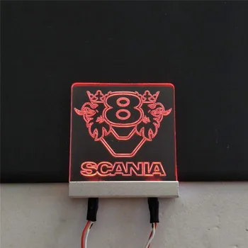 

Decoration V8 Logo Acrylic Lamp Light for 1/14 Tamiya Scania R620 56323 R470 RC Truck Tractor Accessories Upgrade Parts