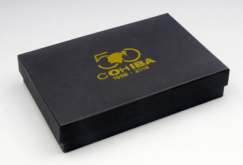 COHIBA Leaf 50th anniversary Edition Тонкая матовая черная металлическая фарфоровая пепельница для сигарет и сигар Классическая для дома с подарочной коробкой