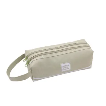 

Oxford Cloth Custom Large Capacity Packet Neutral Double layer Student solid color Canvas pencil case Small Bag