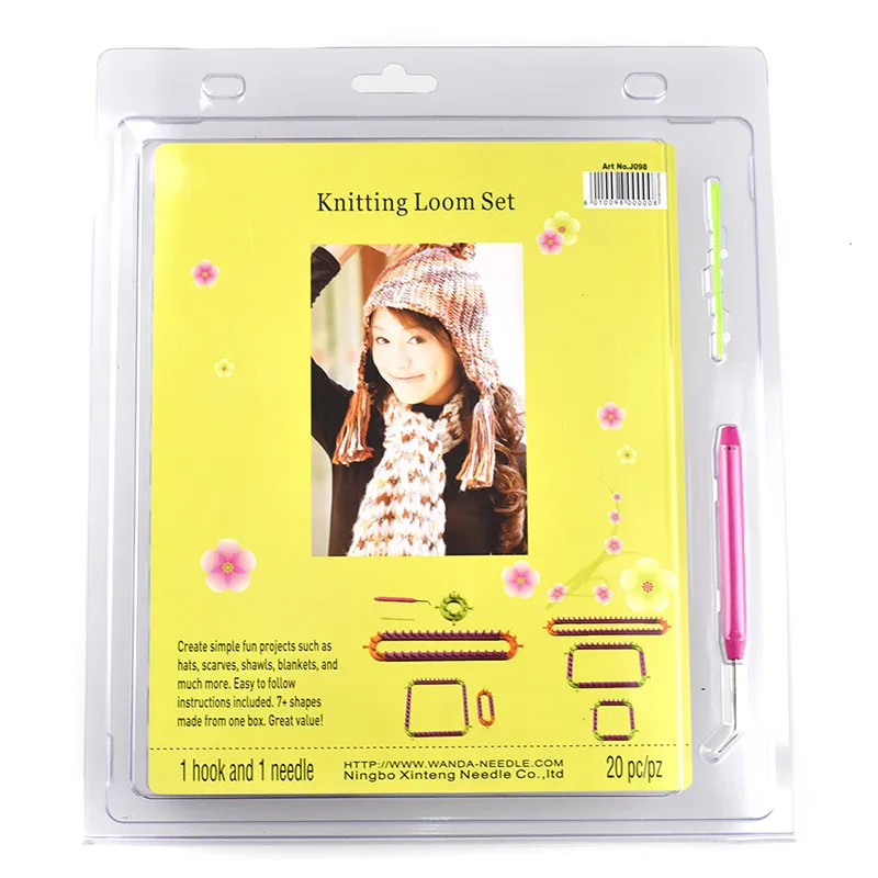 Knitting Loom DIY Spliced Loom Braided Frame Child Educational Long Ring Set with Hook Needles Knitting Woven Scarves Hats Socks (10)