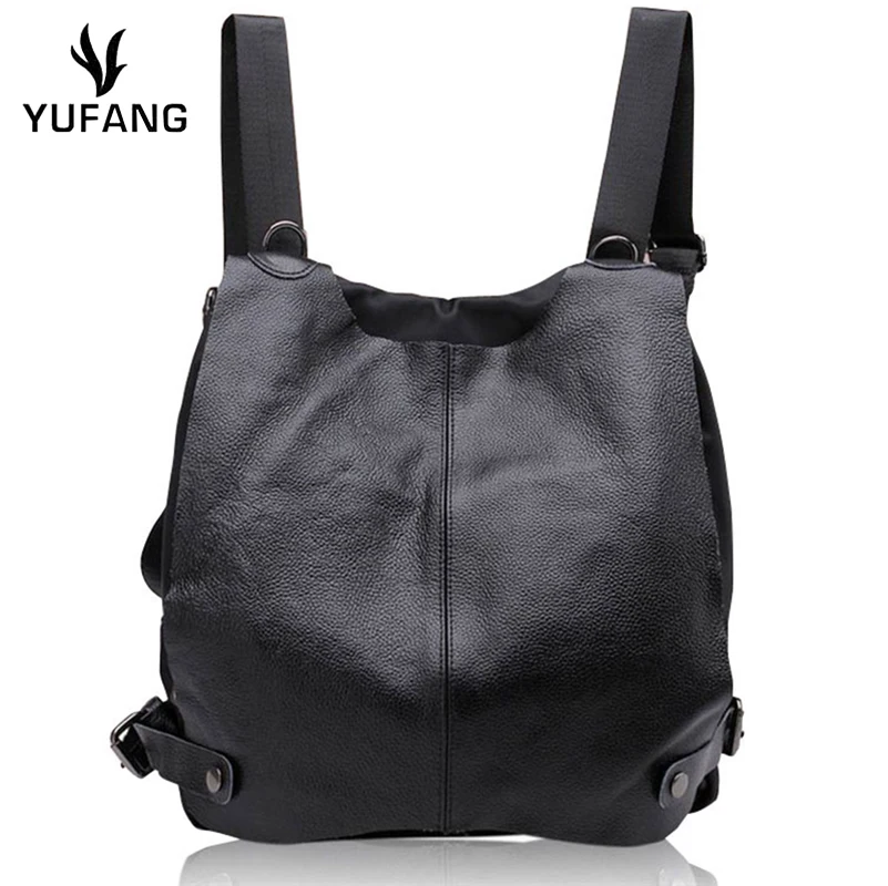 

YUFANG Women Backpack Genuine Leather Ladies Travel Bags Portable Backpack Female Brand Student School Bags Large Capacity