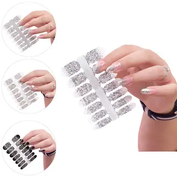 

Women Girl Glitter Nail Polish D ecal Strips Adhesive Stickers Manicure Kit Decor Most popular Made of high quality material,