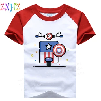 

Boys Girls Marvel Iron Man/Captain America/Spiderman/T-shirt Kids Cartoon Tops Children Tshirt Baby Clothes