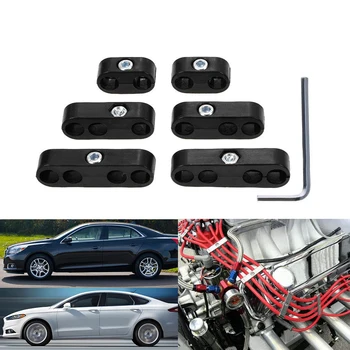 

Universal 7mm 8mm Spark Plug Wire Separators Dividers Looms Car Stying Auto Accessories for Chevy for Ford & Mopar Black Silver