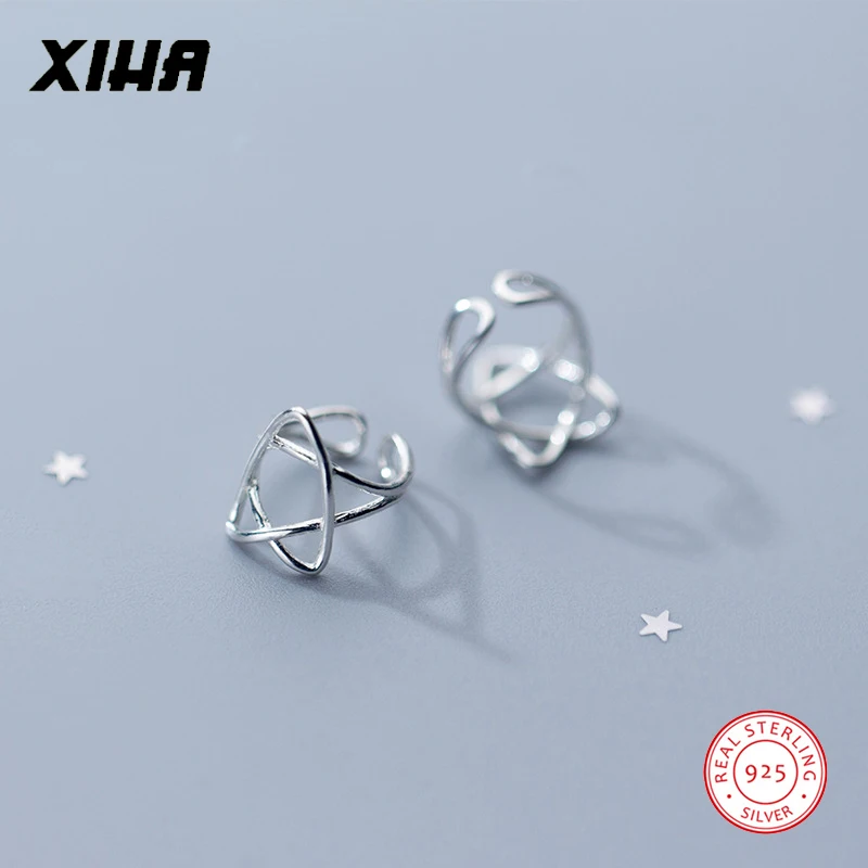 

Hollow Star Clip on Earrings for Women without Pieercing 925 Sterling Silver Ear Cuff Earring Wedding Earcuff Earclip Jewelry