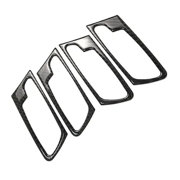 

4x Car Inner Side Door Handle Cover Trim For BMW X5 E70 X6 E71 Carbon Fiber