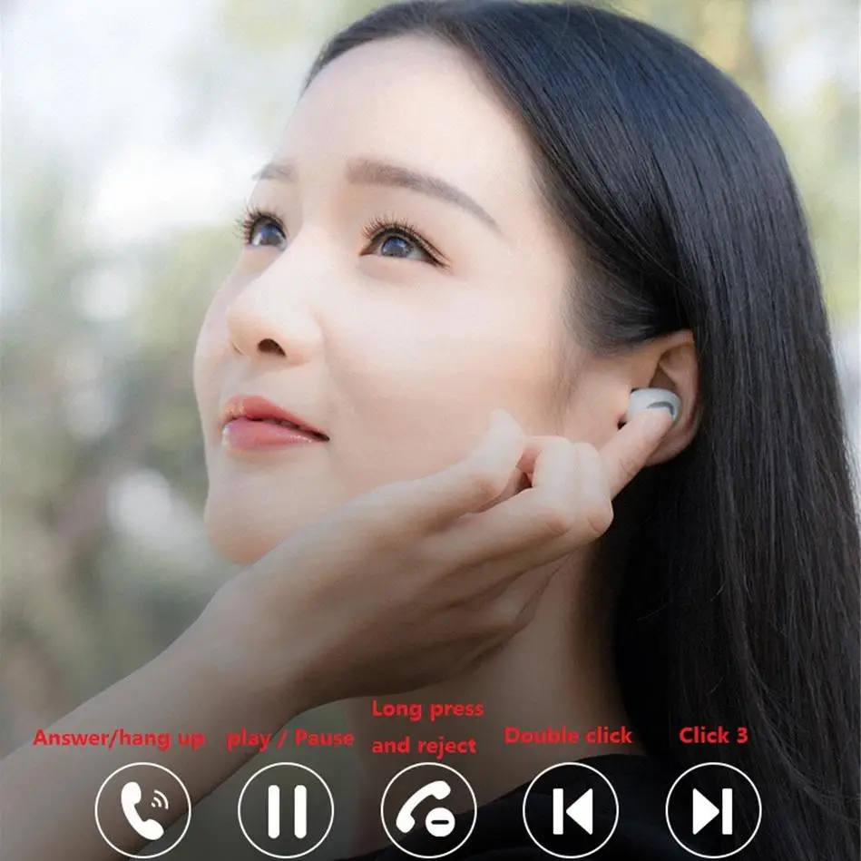 BEESCLOVER T2 Bluetooth4 2 Earphone Sport Wireless HiFi Handsfree Earphone Stereo Sound Earbuds Gaming Eardset with Charging Box