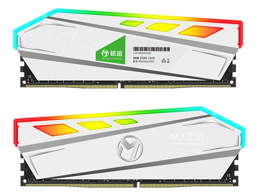 MAXSUN RGB ram DDR4 8 ГБ/16 ГБ настольная память 2400 МГц напряжение памяти 1,2 в пожизненная гарантия 288pin Flash светильник Одиночная ram s