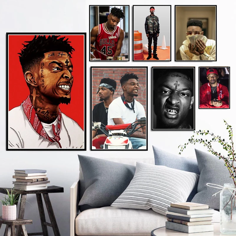 

New 21 Savage Issa Rap Music Singer Pop Star Hip Hop Canvas Painting Poster Prints Art Wall Pictures Home Decor quadro cuadros