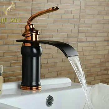 

Basin Faucet black Bronze Waterfall Bathroom Sink Faucet Big Square Spout Mixer Tap Torneira Banheiro JM-28