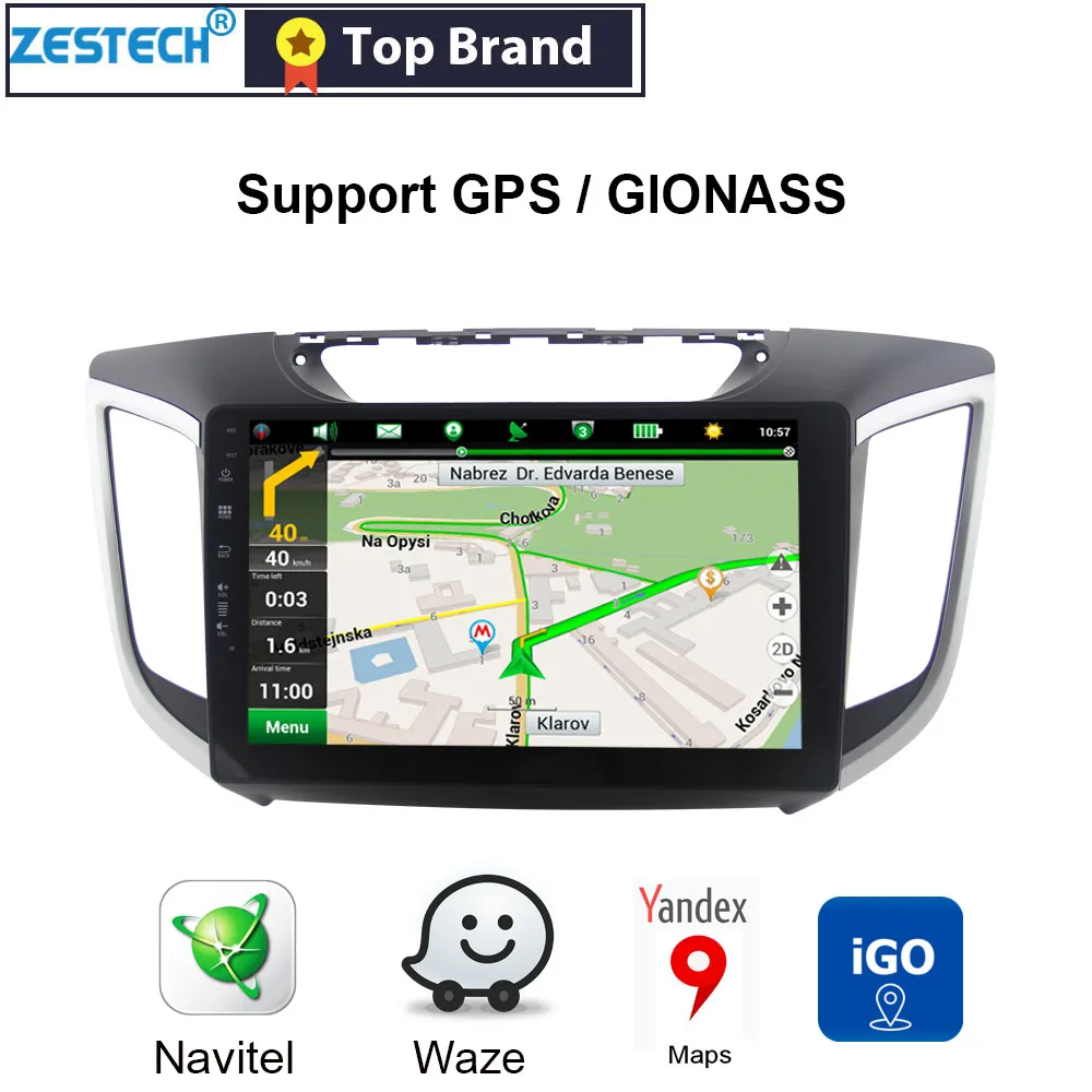 Clearance ZESTECH Android 9.0 1din car radio dvd For Hyundai ix 25 / Creta 2015 - 2018 Car DVD Player auto Radio GPS Navigation multimedia 4