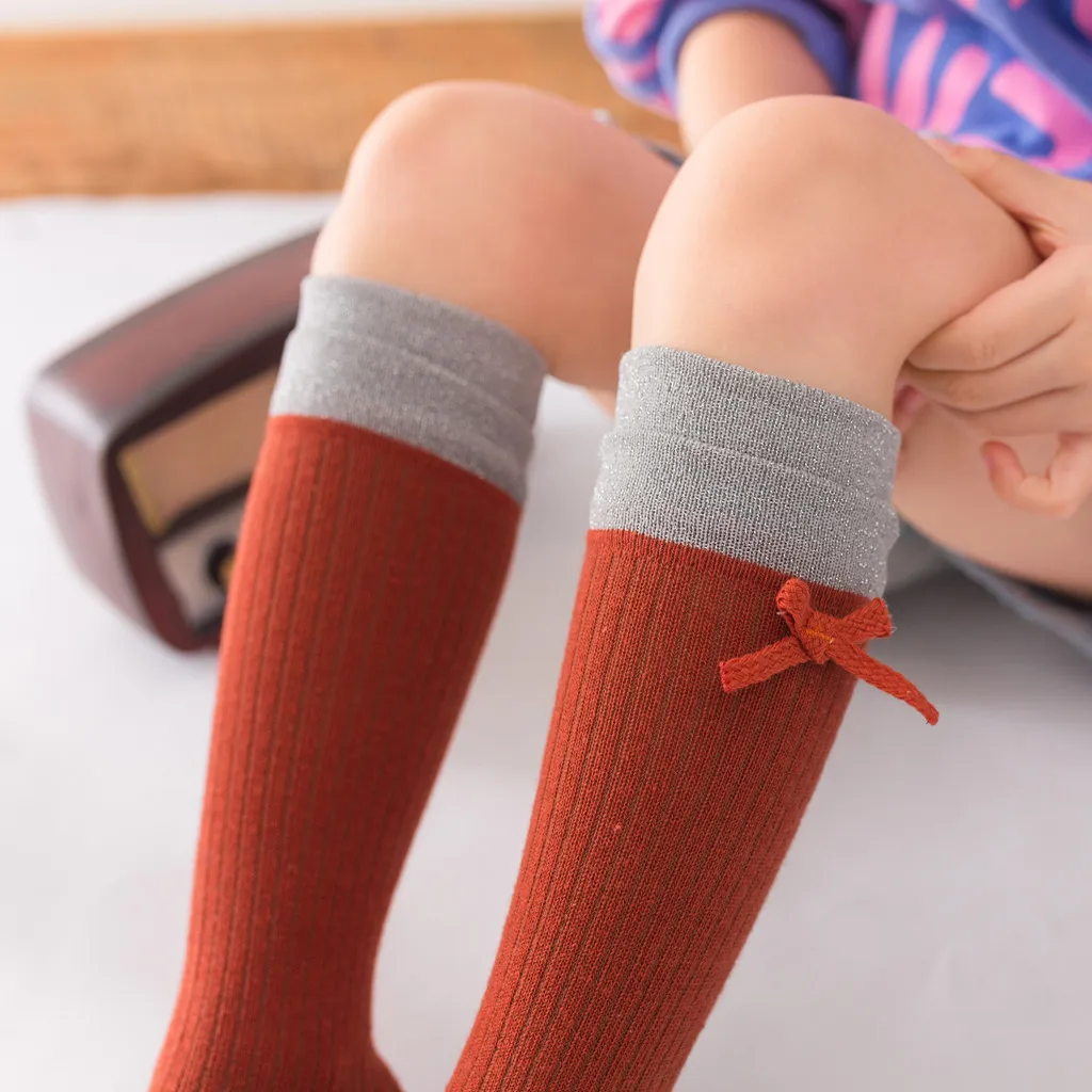 Детская одежда для малышей для мальчиков и девочек; нескользящие однотонные Вязаные гольфы гетры наколенники детские носки# E30