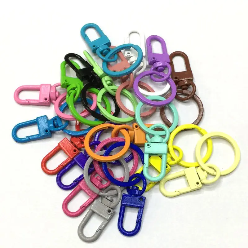 5Pcs/ Colorful Metal Key Openable Unisex Keyring Keychain Keyfob DIY Jewelry Accessories - Цвет: Mixed color