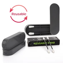 Deciniee 2 шт многоразовые ватные палочки Портативный Силиконовый тампон для чистки ушей косметический макияж персональный уход за кожей