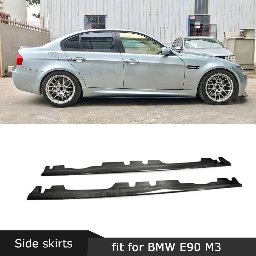 Углеродное волокно боковые юбки фартук разветвители для BMW 3 серии E90 E92 E93 M3 2008-2013 бампер Защита автомобиля Стайлинг