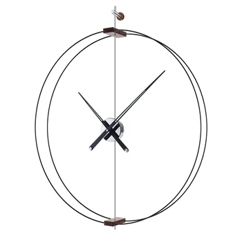 

Large Wall Clock Modern Spain Minimalist Walnut Wood Hanging Clocks Wall Home Decor Living Room Luxury Pocket Watch Silent Gift