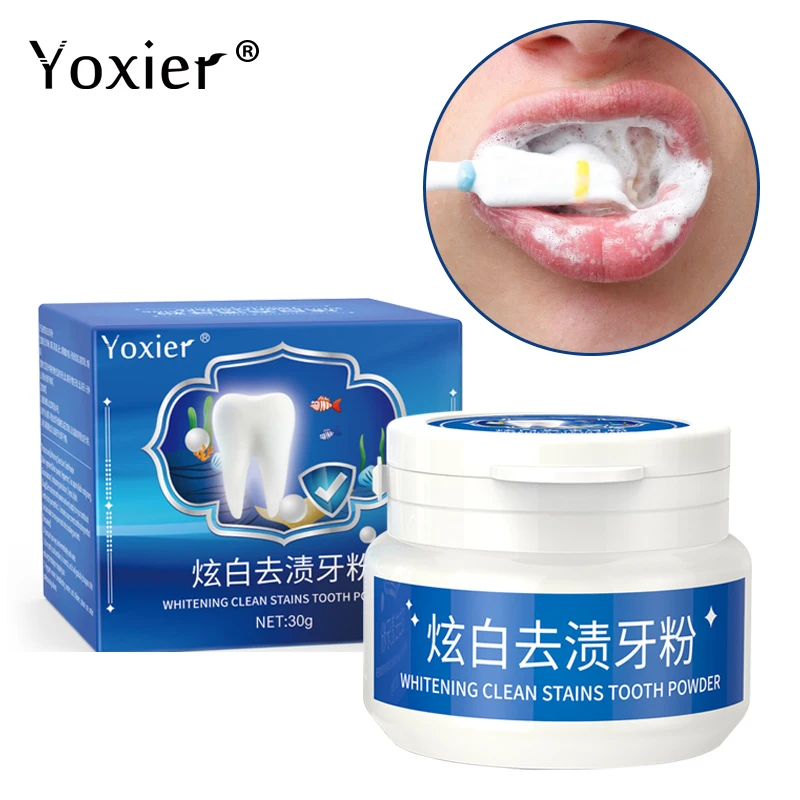 Yoxier отбеливающий чистый порошок для зубов 30 г защита от ярких уход за полостью