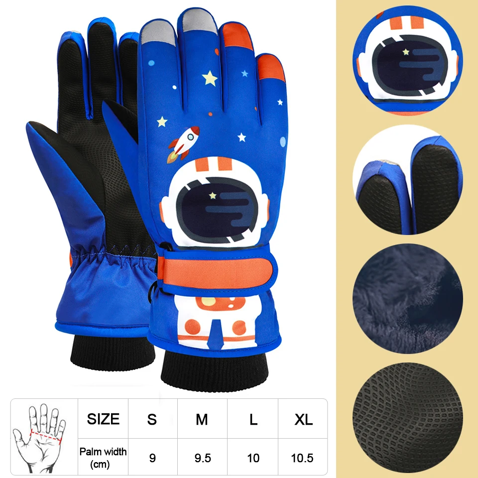 KoKossi 1Pair Size S-XL Winter Warm Snowboarding Ski Gloves For Men Women Kids S 