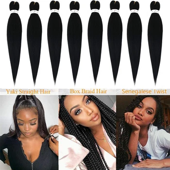 

Stretched Braiding Hair Braiding Hair Pre Stretched Easy Braid Itch Free Synthetic Box Braids Hair Water Low Tempreture Setting