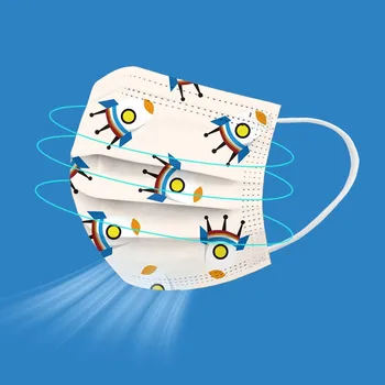 

Children's Disposable Mask 30PC Star Printed 3 Layer Anti-Dust Pollution Masks Breathable 3Ply Ear Loop Mouth Masks Cover