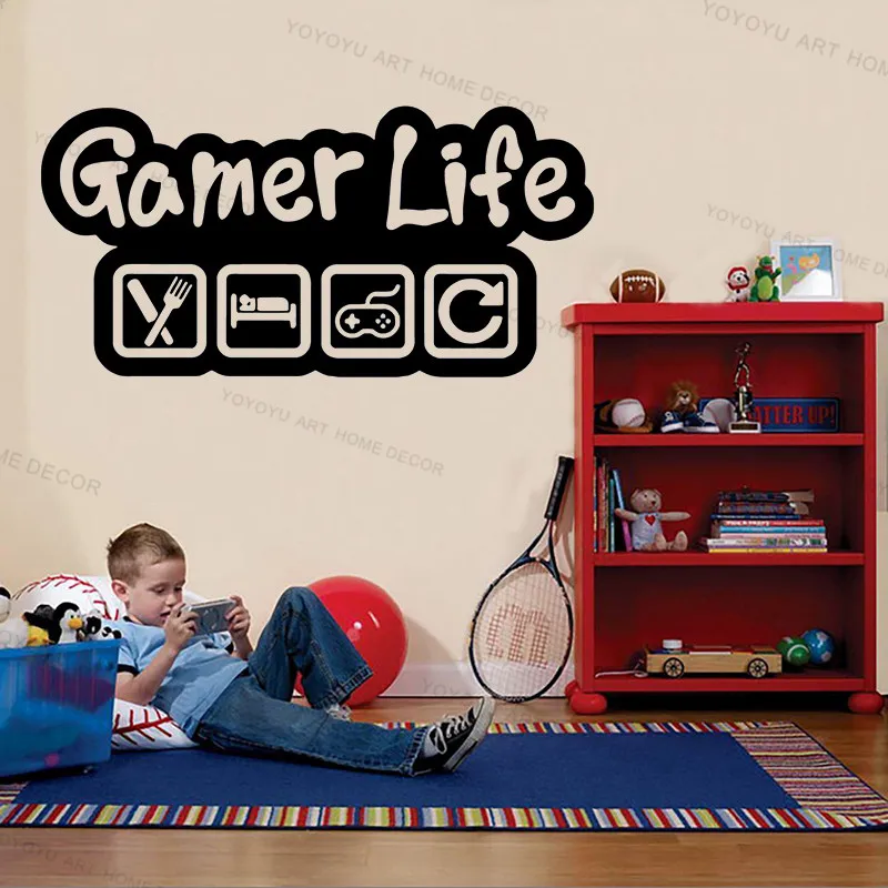 Переводная картинка Eat Sleep Play настенные наклейки с контроллером видеоиграми