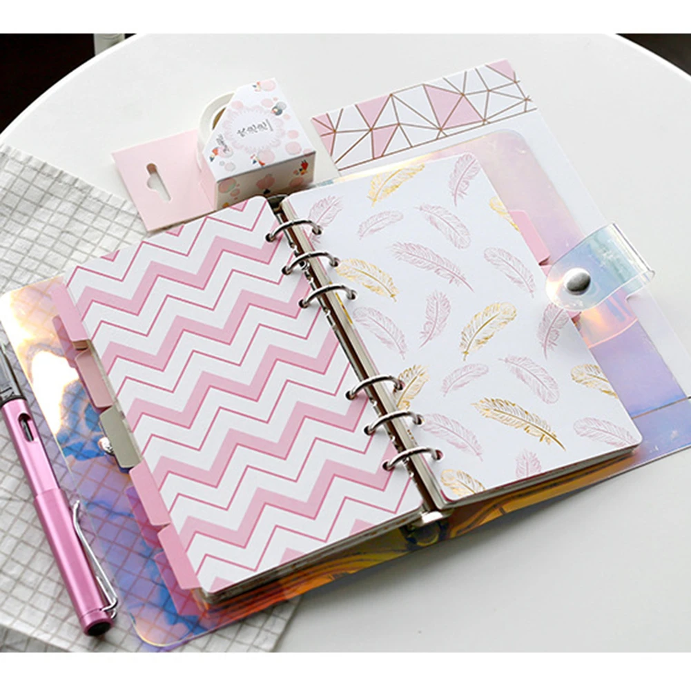5pcs A5/A6 Colored Note Book Index Page Covers Spiral Diary Planner Notebook Loose-leaf Partition School Office Supplies 5pcs A5/A6 Colored Note Book Index Page Covers Spiral Diary Planner Notebook Loose-leaf Partition School Office Supplies