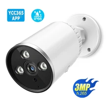 Caméra de surveillance Bullet extérieure IP WiFi hd 3 mp/1536P (YCC365), dispositif de sécurité sans fil, étanche, avec Vision nocturne infrarouge 