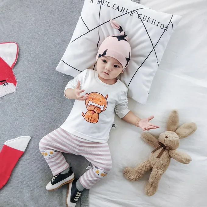 Mini Babe City/детская одежда; сезон весна-осень; брюки с героями мультфильмов для младенцев; универсальные детские леггинсы в полоску