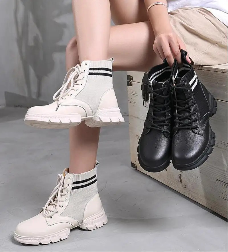 

New Women Ankle Boots Chic Casual Booties Occident Style Spuare Toe Students Wild Low Martin Boots Warm Women's Winter Shoes