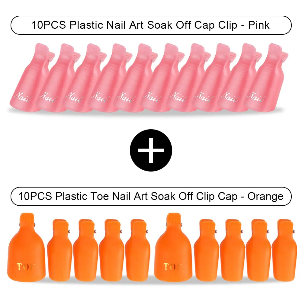 Orange Toe Pink Hd Лак для ногтей Замачивание крышки Зажимы Пластиковые УФ-гель для ногтей Удаление обертывание для маникюра Инструменты для обезжиривания пальцев и пальцев ног высокое качество - Цвет: Orange Toe Pink Hd