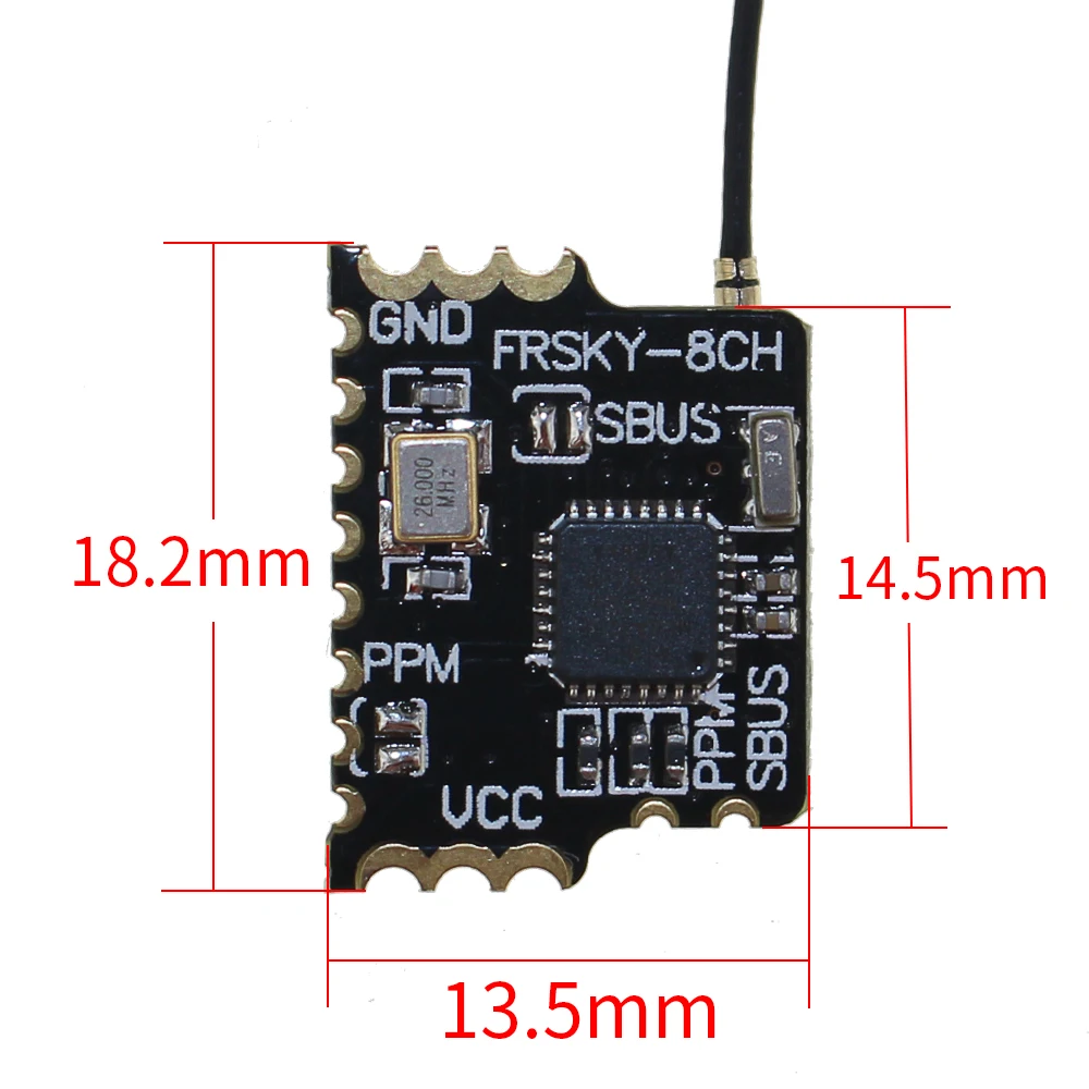 

Mini Frsky 2.4G 8CH D8 Compatible Receiver With PWM PPM SBUS Output Compatible with X9D (Plus) DJT DFT DHT