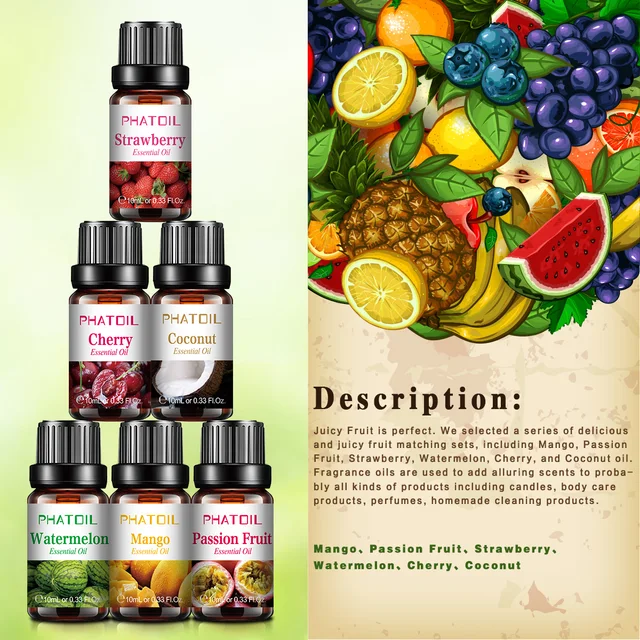 6 stücke Obst Premium Duft Öl Set Aromatischen Diffusor Ätherische