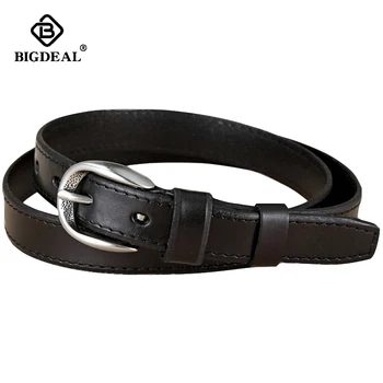 

Hot Sale High Quality Women Genuine Leather Thin Belt Fashion Newest for Jeans Ladies Female Strap Pin buckle Waistband
