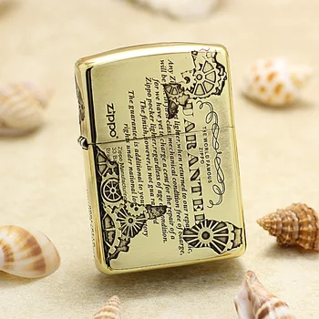 

Genuine Zippo oil lighter copper windproof Label instruction cigarette Kerosene lighters Gift With anti-counterfeiting code