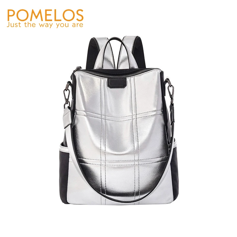 POMELOS Backpack Women Fashion School Backpack Travel New Arrival High Quality PU and Oxford Rucksack Women Luxury Backpack