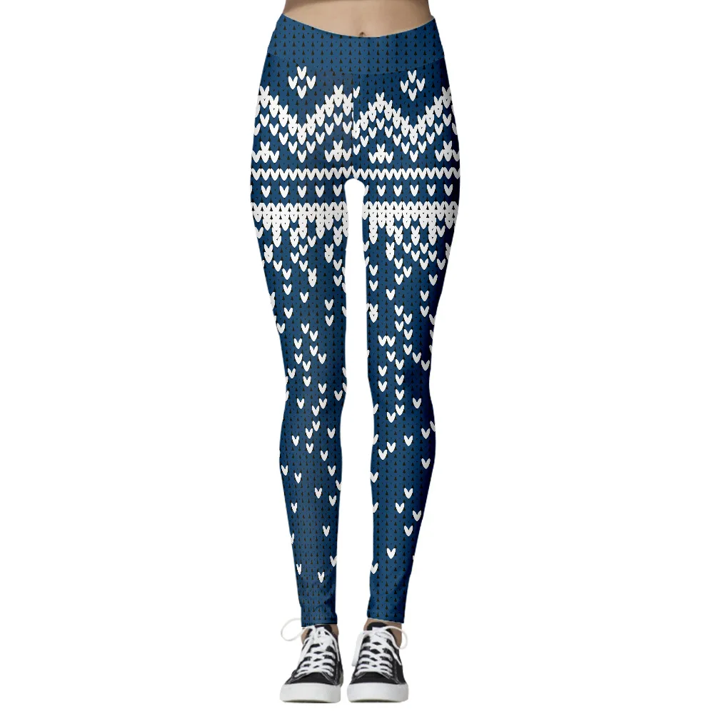 Леггинсы с рождественским рисунком новые женские праздничные леггинсы с 3D принтом 30 стилей эластичные тонкие леггинсы с высокой талией Рождественская одежда - Цвет: M10