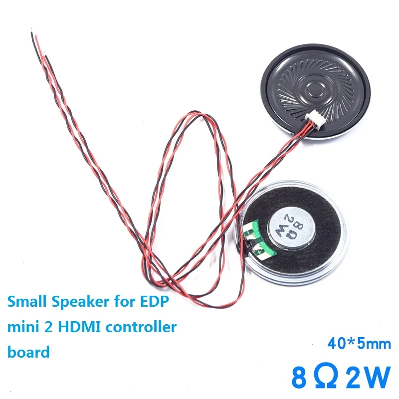 Pequeño altavoz 8ohm 2W 4Pin mini Cable LED EDP Mini Kit de placa controladora 40*5MM
